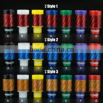 colorful wide bore carbon fiber drip tips in stock