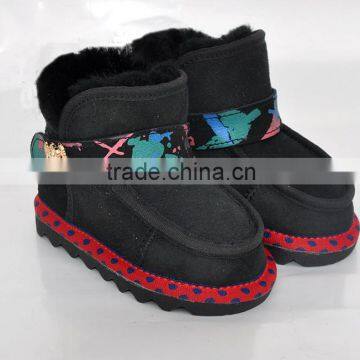 2016 New Style Unisex Kids Shoes Fur Sheepskin Lined Shoes Kid Boots