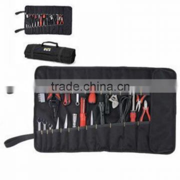 Black Polyester Multi-Purpose 22-Pocket Socket Tool Roll Pouch