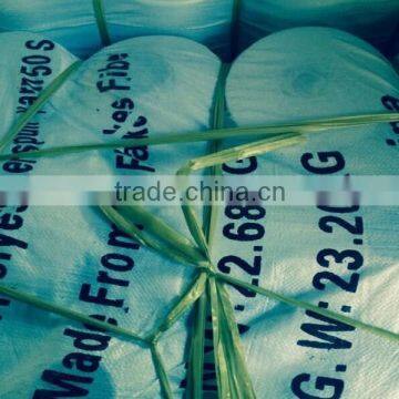 Raw White 50s/1 100% Ring Spun Polyester Yarn For Weaving