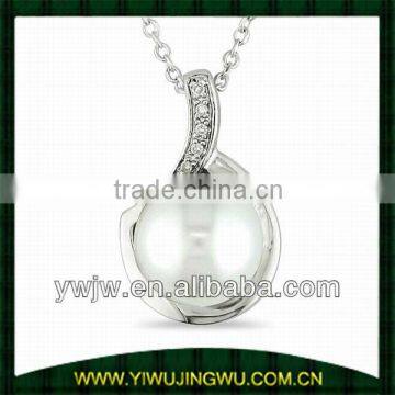 Sterling Silver Diamond Freshwater Pearl Pendant