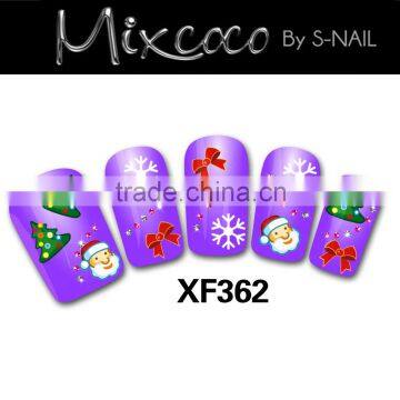 Professional Christmas design water transfer nail art stickers