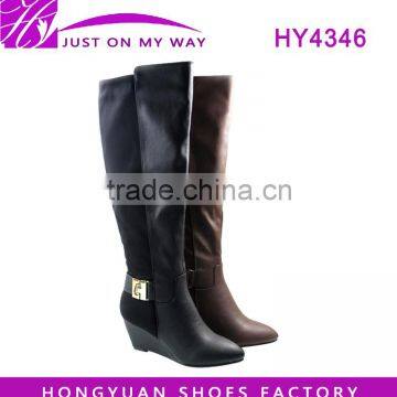 trendy boots women wedge lycra winter boots