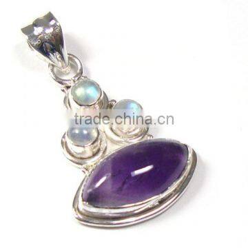 925 sterling silver jewelry wholesale natural stone pendant