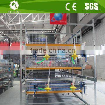 H frame/type q235 galvanized steel automatic battery cage for rearing broilers