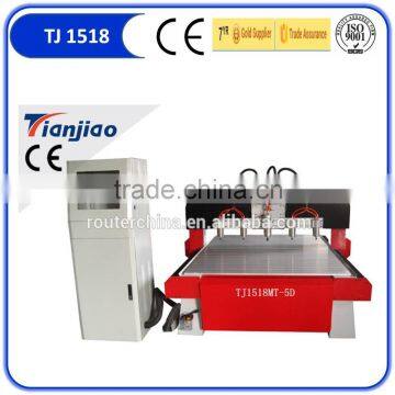 TJ12525 multi spindle cnc wood router 2500*2500mm wood relief engraving cnc router chair legs making machie