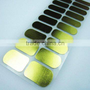 Wholesale custom gold nail patch metallic nail polish strips waterproof stunning nail art design factory