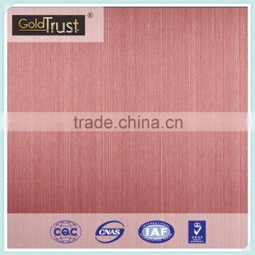 China Supplier Excellent Quality 201 304 316 430 Hairline Ti- Brown Finish Stainless Steel Sheet for Elevator