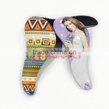 Manufacture sublimation blank personalized curve plastic magic hairbrush