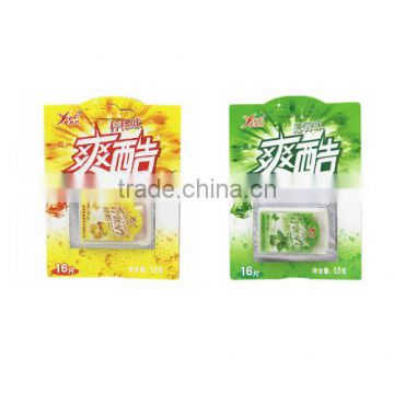 Fruity hot selling product strips green mint candy VC-F034