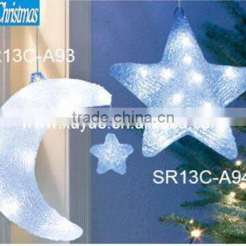 Led star and moon Acrylic christmas decorations