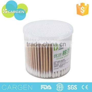 Boxes 300 pcs customized wood double pointed cotton buds