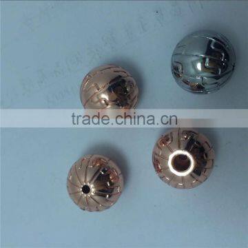 Steel ball with hole custom size in rose gold plating and chrom plating , offer all kinds of surface treatment