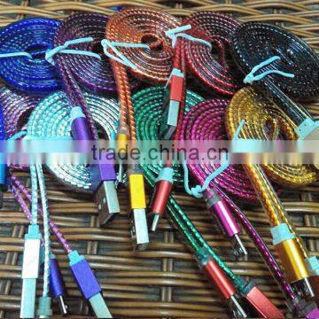 Tangle Free Flat Micro USB Charging Cord For Android Phones Charger Cable Fish Scale Shape USB Cable photo-4