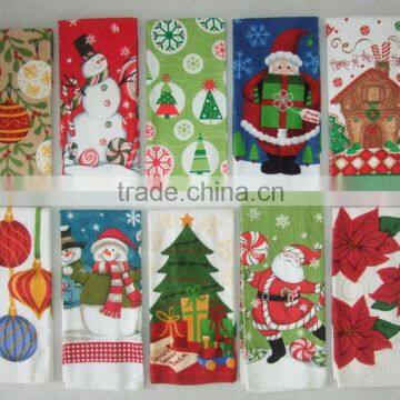 Silk Screen Printing Kitchen Terry Towel Cotton Velour Kitchen Towel photo-4