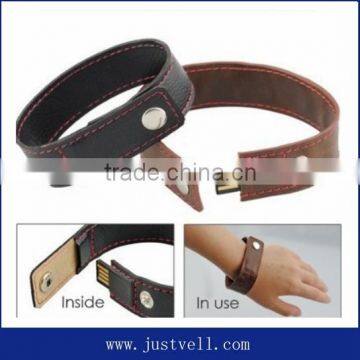 Real capacity leather Wrist band Pen drive 8gb Usb Bracelet memory stick