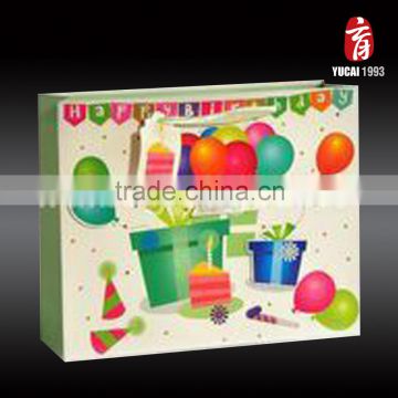 Colorful Print Birthday Paper Gift Bag with Drawstring