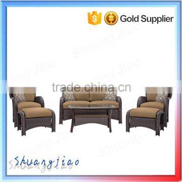 2016 Latest design outdoor PE Rattan Alum frame wicker simple design sofa set