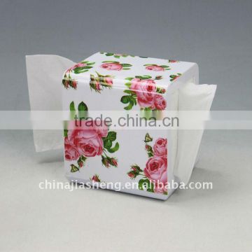 Plastic tissue paper box