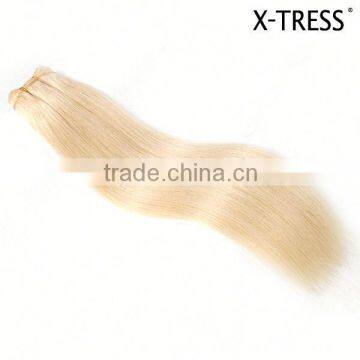 Best quality hot sale 18inch natural indonisia bleach blond 613 straight same russian remy hair extension machine weave sew