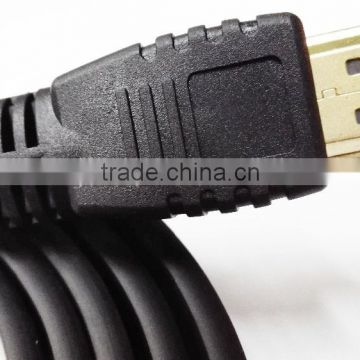 1M Black flat HDMI cable with gold plated