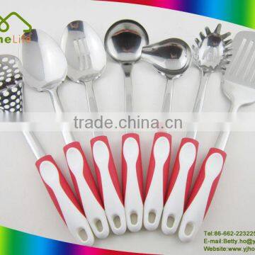 Hot Sale colorful Kitchen Utensils with colorful handle, Stainless steel Kitchen Accessory, Cookware set