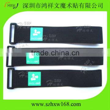 38*250mm Printed elastic hook and loop strap with buckle