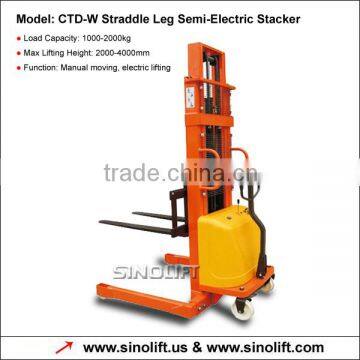 CTD-W Wide Straddle Leg Semi Electric Stacker