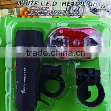 2015hot Sale Bicycle Front Light+rear Light Set 1wat Super Bright Light Set Bike Light Set