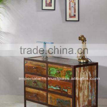 Iron wood drawer chest