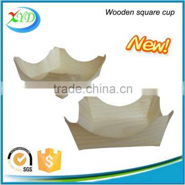 New design wooden square cup with SGS certification