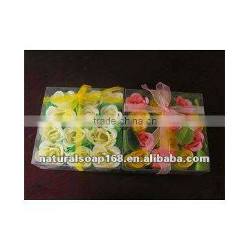 12pcs rose soap paper square PVC box packing