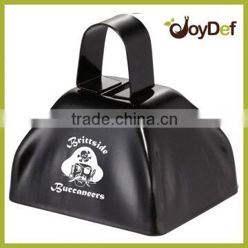 3 inch black cow bell customized logo branded promotional race cowbell