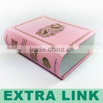 China Supplier Book Shaped Magnetic Folding Cardboard Pink Eye shadow Box