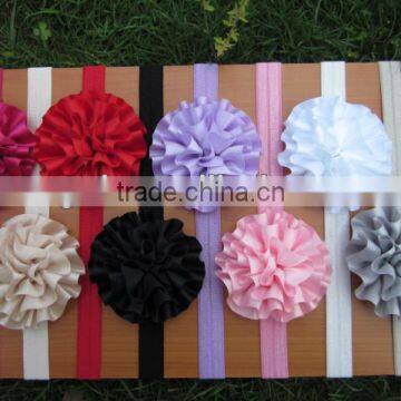 Soft Stetch Baby Headband with 3" Satin Flowers Rosette Flowers for Hair Accessoires