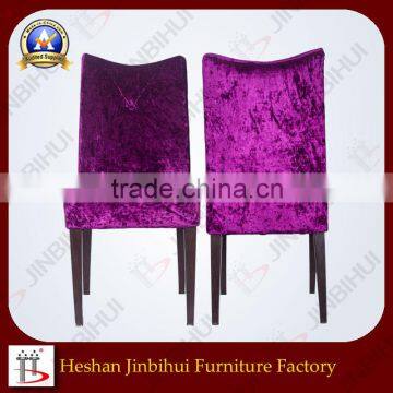 Purple Fabric Stacking Wood Imitation Aluminium Hotel Chair photo-3