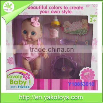 2014 best gift for kids mini baby doll with kitchen set hot sell silicone baby toy