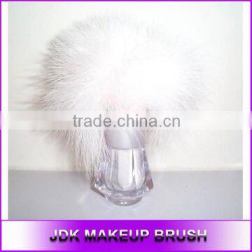 Transparent Handle Turkey Hair White Plush Powder Puff