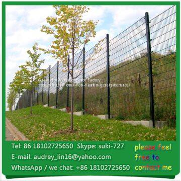 High security 12ft anti-climb powder coated twin wire mesh fenicng panel for sale