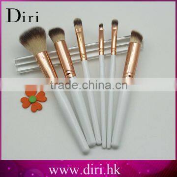 white handle makeup brush kit 5pcs make up brush private lable wood handle brush OEM