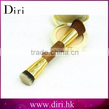 Double Heads Wooden Handle Customize Blush Foundation Makeup Brush