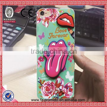 2016 PINK stripe/Leopard/flower/perfume bottle/sexy lips metal brand stand+tpu case For iphone6 6s 4.7inch