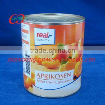 2015 new crop Canned fruit apricot 820g 410g