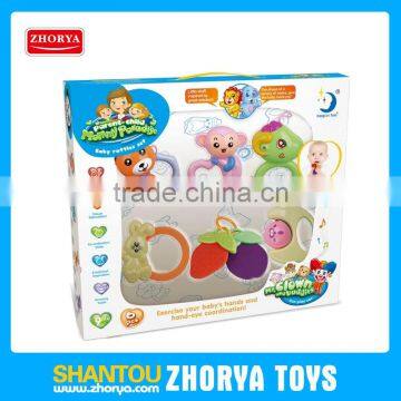 Zhorya plastic 6 pcs cute baby shaking bell toy baby rattles