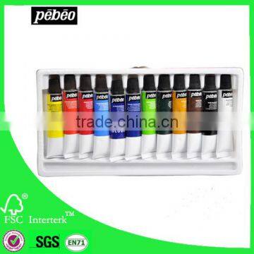 artist quality Pebeo 12x12ml oil colours paint