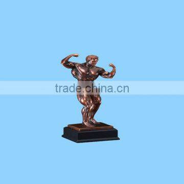 11 Inches Bronze Resin Body Building Award Wholesale Trophy