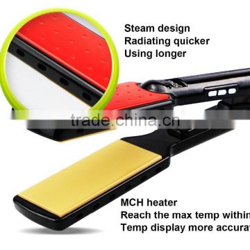 Hair straightening flat iron usb powered hair straightener LED electric wonderful