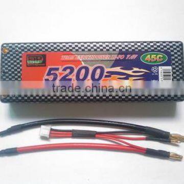 Lipo battery 7.4V 5200mAh 45C for RC