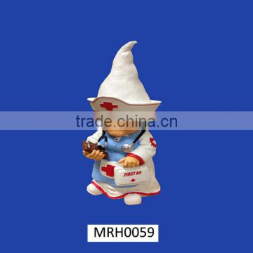 Doctor with white dress resin handmade Gnome