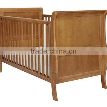 Deluxe 3 in 1 Baby Sleigh Cot / Baby Cot / Wooden Baby Cot photo-2